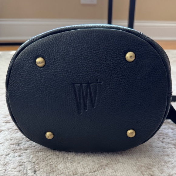 Status Anxiety Black Leather Drawstring Bucket Crossbody Bag - Picture 8 of 10